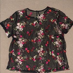 mesh floral top